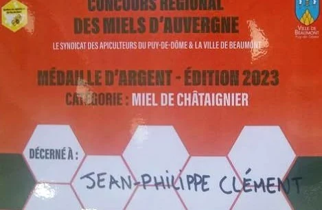 Médaille d'argent 2023, miel de châtaignier