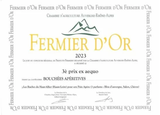 Troisième prix ex aequo Fermier d'Or 2023, bouchées apéritives