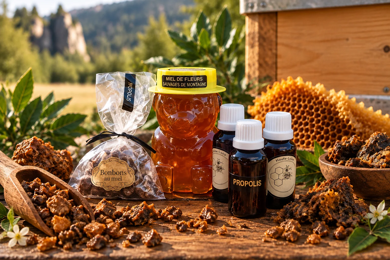 Propolis et extrait hydroalcoolique de propolis des Ruches du Haut-Allier